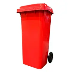 GENERICO - Contenedor de basura Plástico 240 Litros Color Rojo