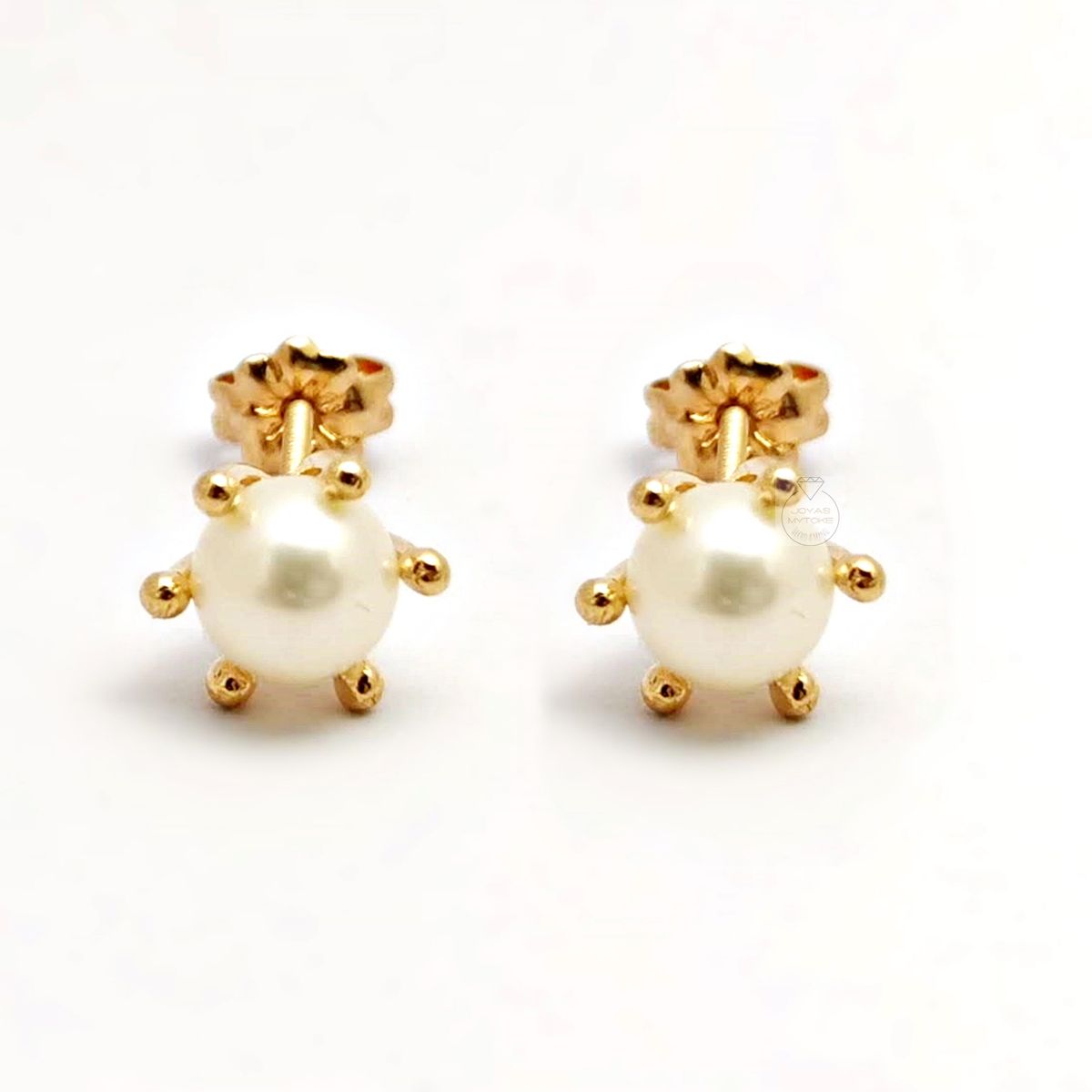 JOYAS MYTOKE - Aros Oro 18k Perla 6mm Pistilo Nacional Mujer