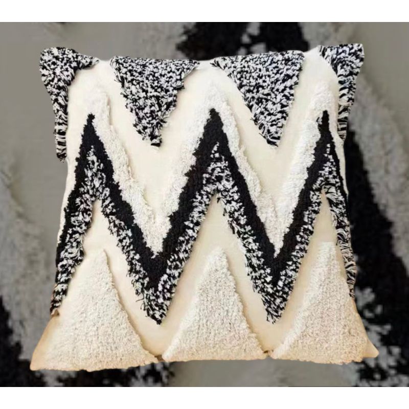 GENERICO - COJÍN BOHO 45 CM X 45 CM ZIGZAG