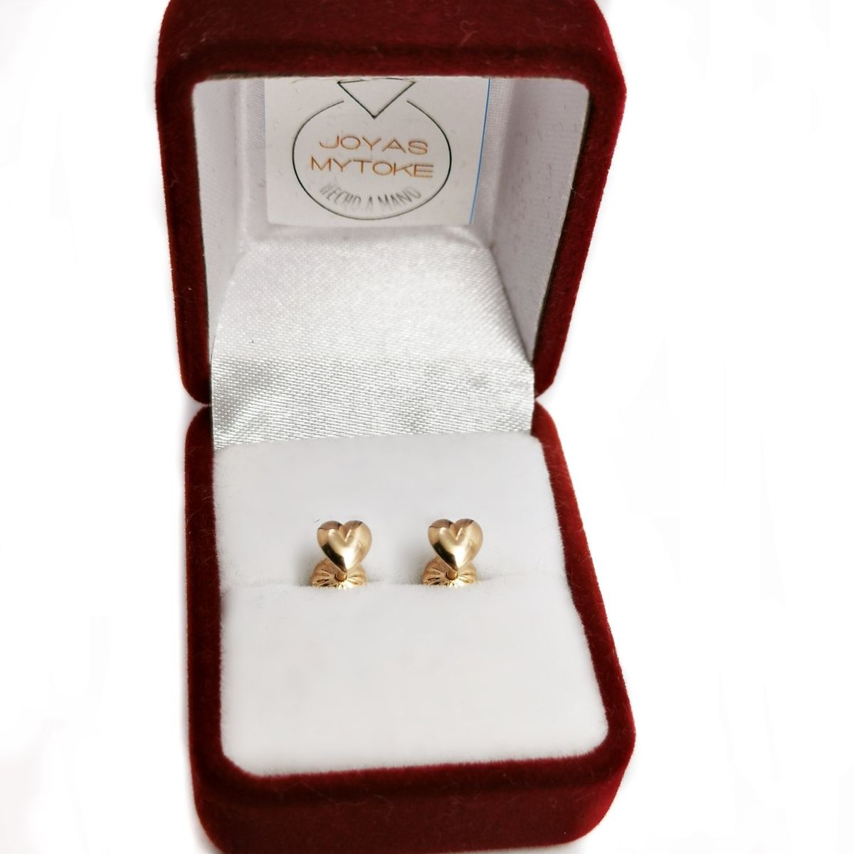 JOYAS MYTOKE - Aros Corazon Chico Oro 18 Kilates Tornillo Bebe Niña