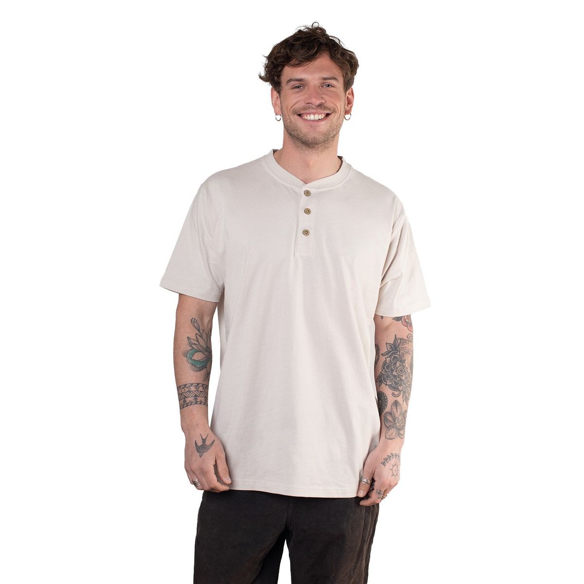 LENGA - Polera Molle Cuello Redondo con Botones Uvpro Hombre Lenga