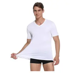 GARSIL - Polera De Algodon Manga Corta Para Hombre - Camiseta Cuello V