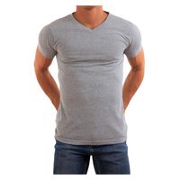 Polera De Algodon Manga Corta Para Hombre - Camiseta Cuello V