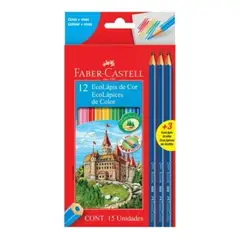 FABER-CASTELL - Set 12 Lapices De Colorear + 3 Lapices Grafito