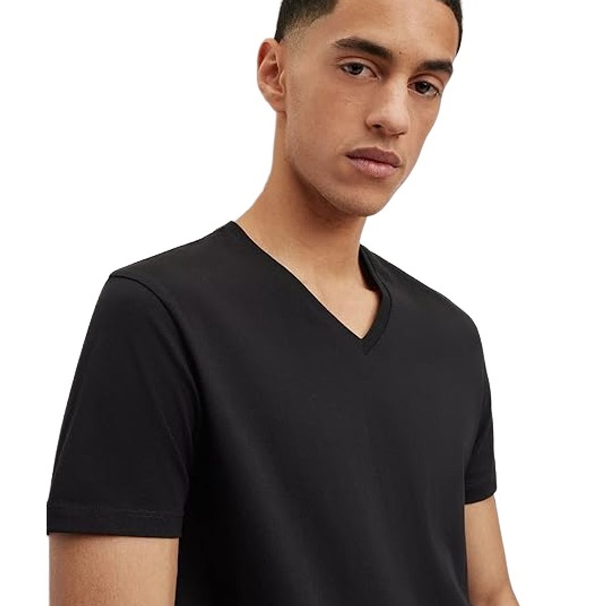 GARSIL - Pack 3 Polera De Algodon Manga Corta Para Hombre  - Camiseta Cuello V