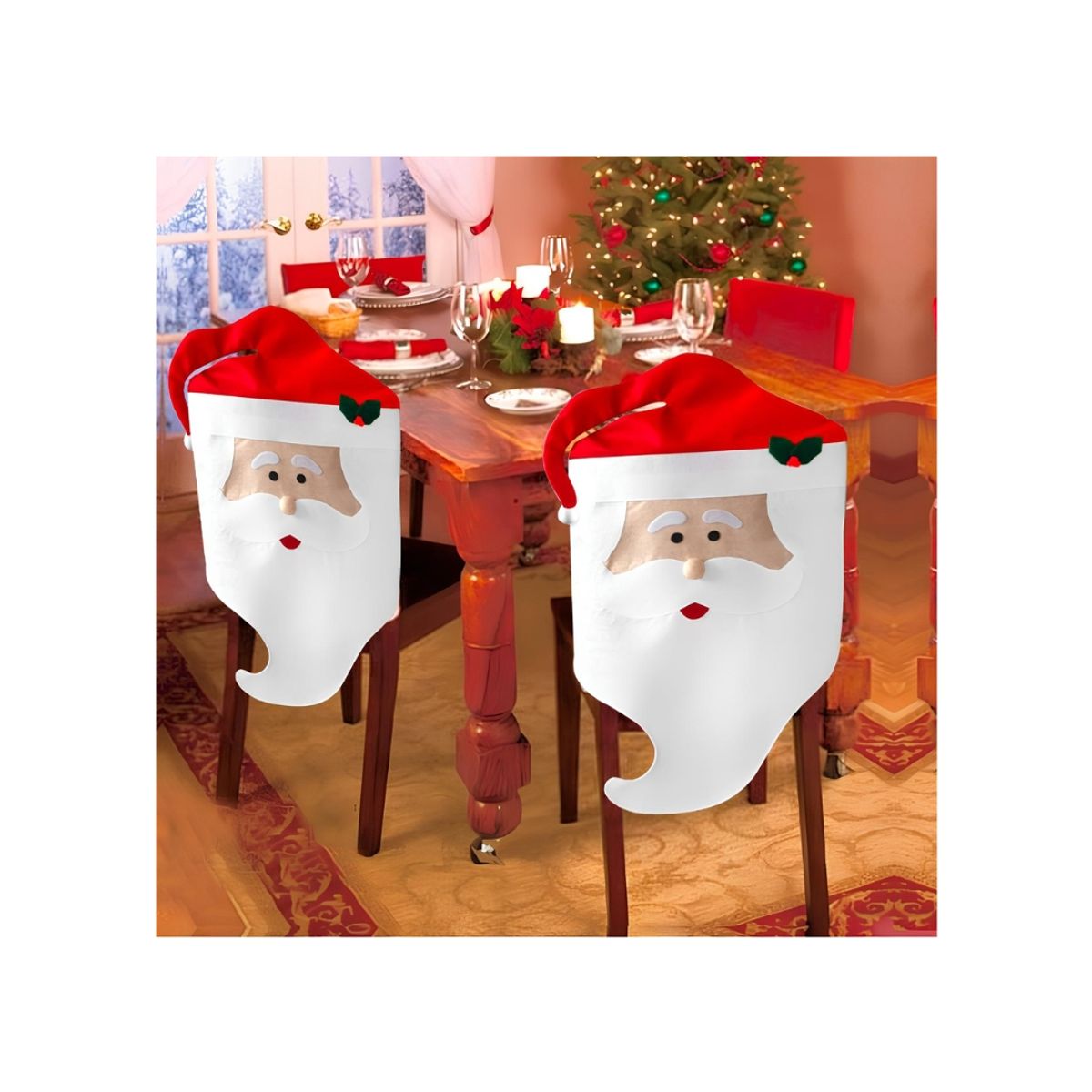 GENERICO - Cubre Sillas De Navidad Papá Noel Viejo Pascuero