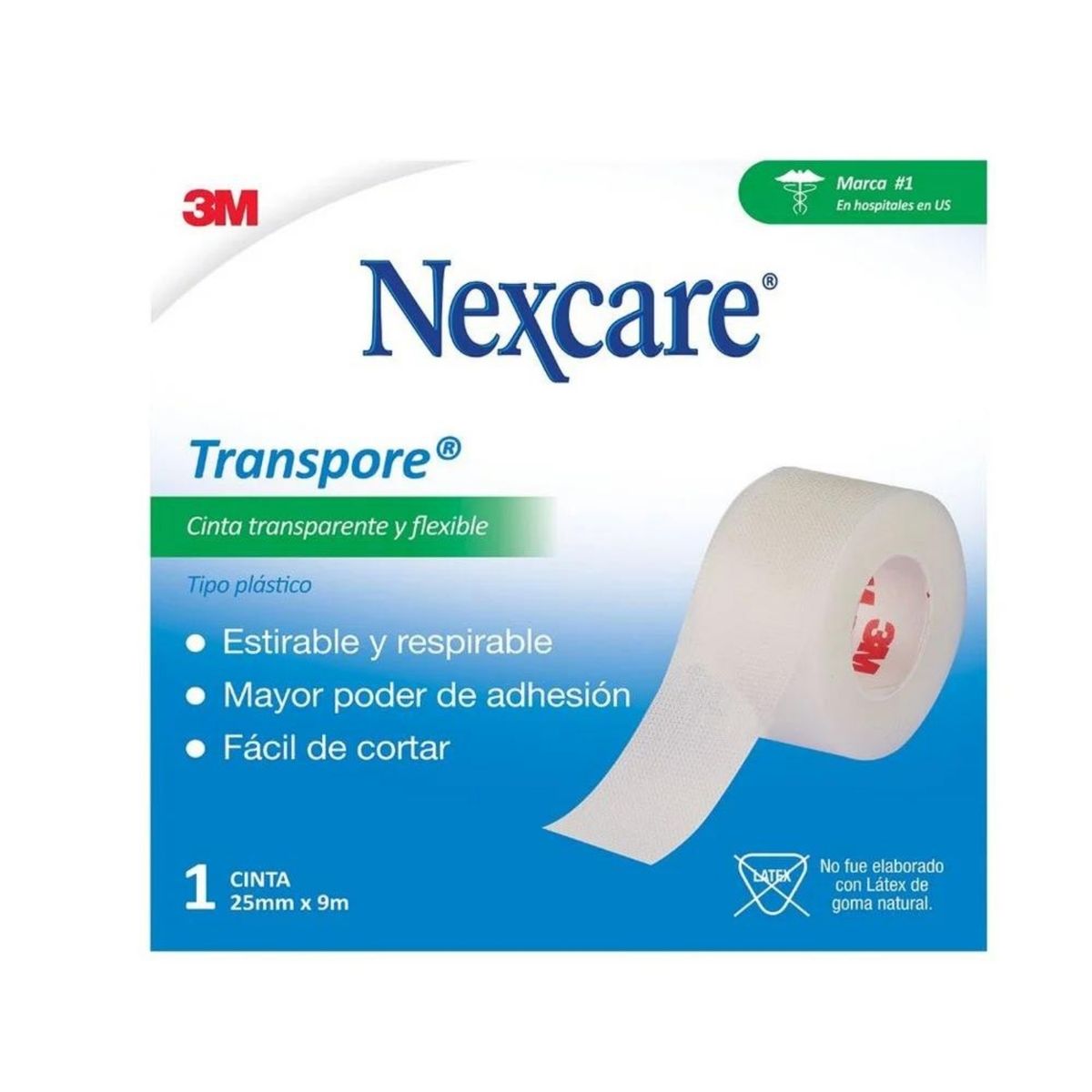 NEXCARE - Cinta Nexcare Transpore 25 mm x 9.1 mts
