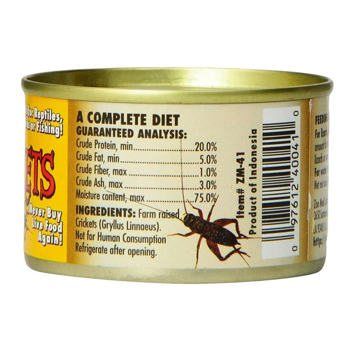 GENERICO - Lata de Grillos ZooMed Grandes para Reptiles