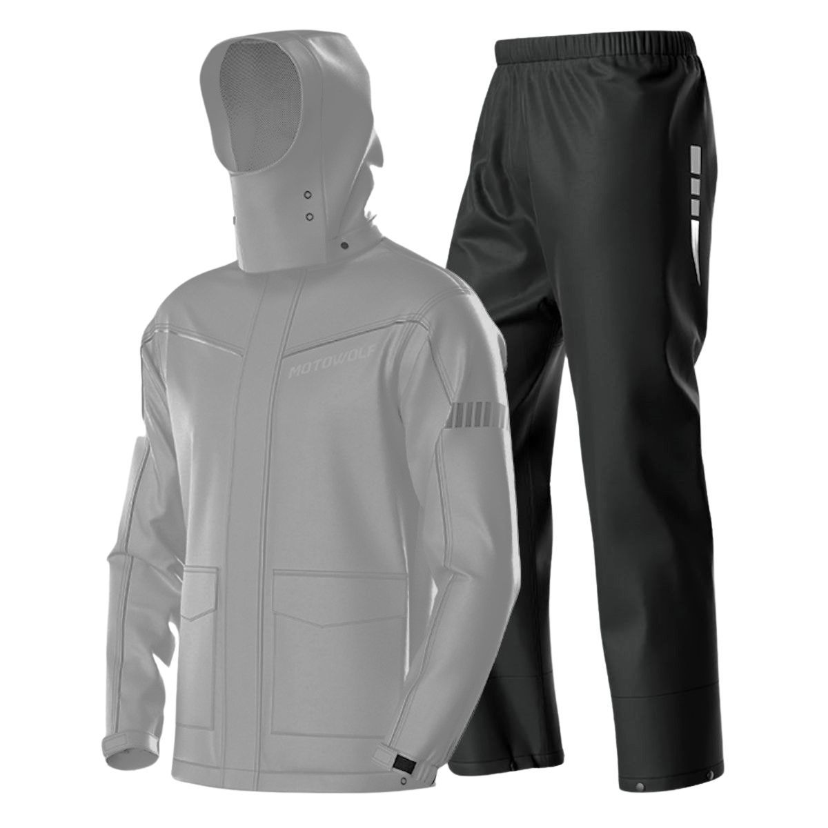 MOTOWOLF - Impermeable para moto y ciclismo Motowolf 0403B-GY