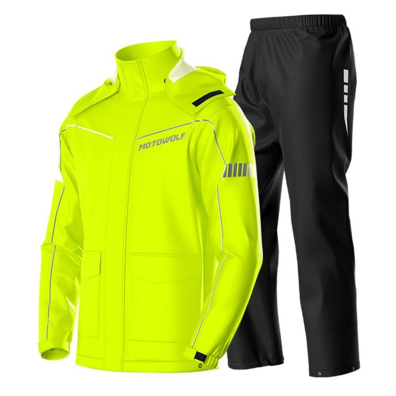 MOTOWOLF - Traje Impermeable para moto y ciclismo Motowolf 0403B-YL