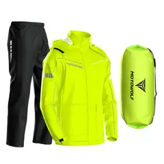 MOTOWOLF - Impermeable Para Moto y Ciclismo Chubasquero 0403B-YL