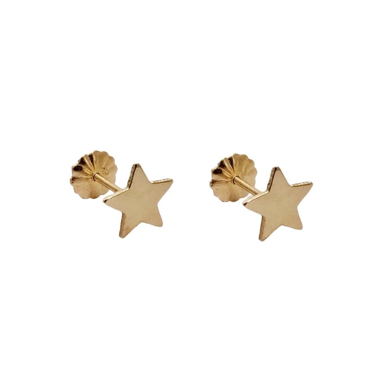JOYAS MYTOKE - Aros Estrella Oro 18 Kilates Tornillo Niña Mujer Jmtk