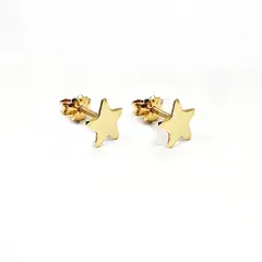 JOYAS MYTOKE - Aros Estrella Oro 18 Kilates Tornillo Niña Mujer Jmtk
