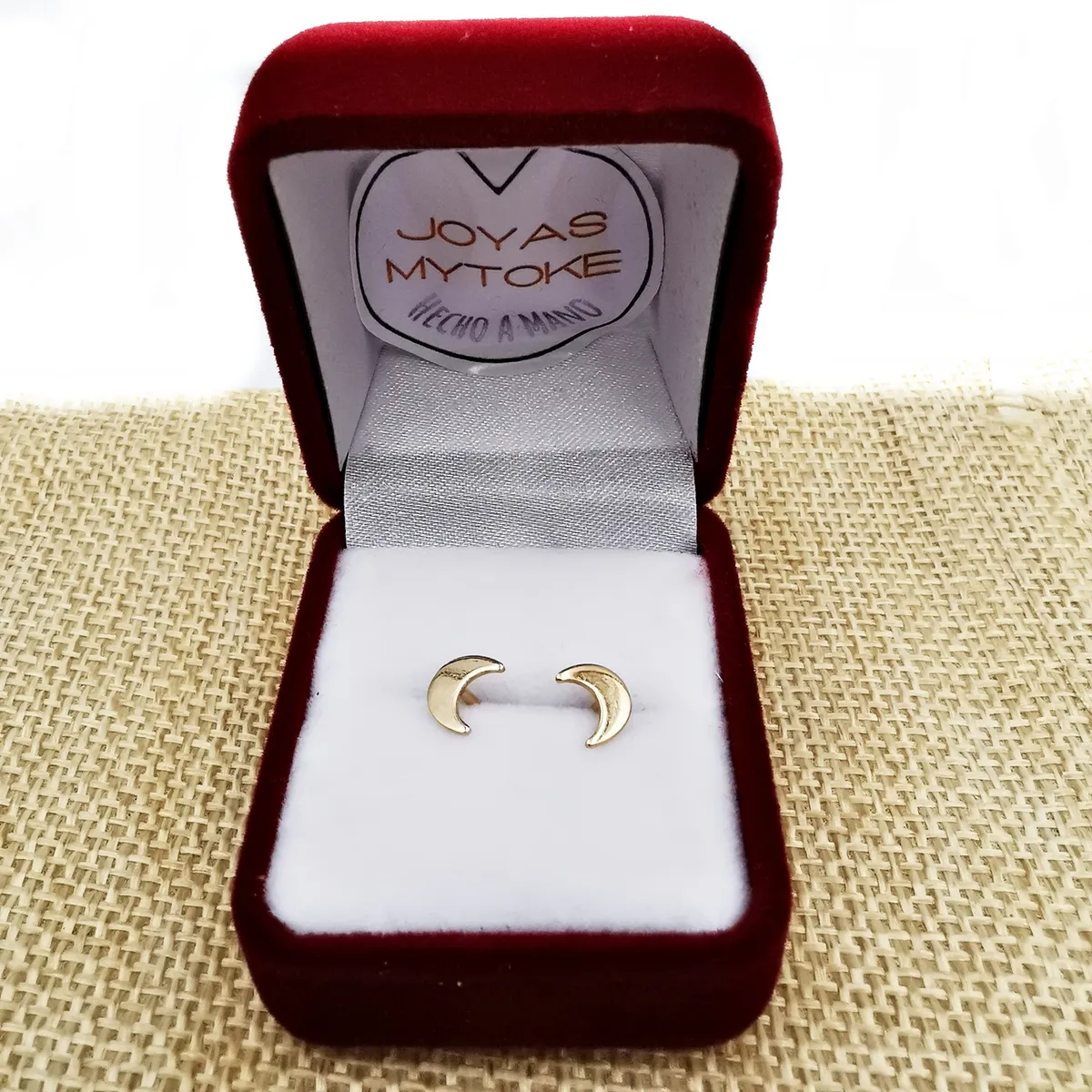 JOYAS MYTOKE - Aros Luna Oro 18 Kilates Garantizados Tornillo Niña Juvenil