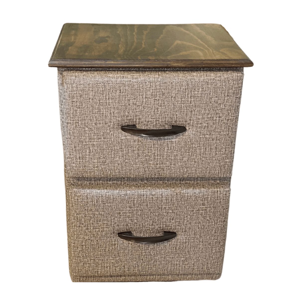 GENERICO - Veladores Doble Cajón Gris Jaspiado Muebles Rimar