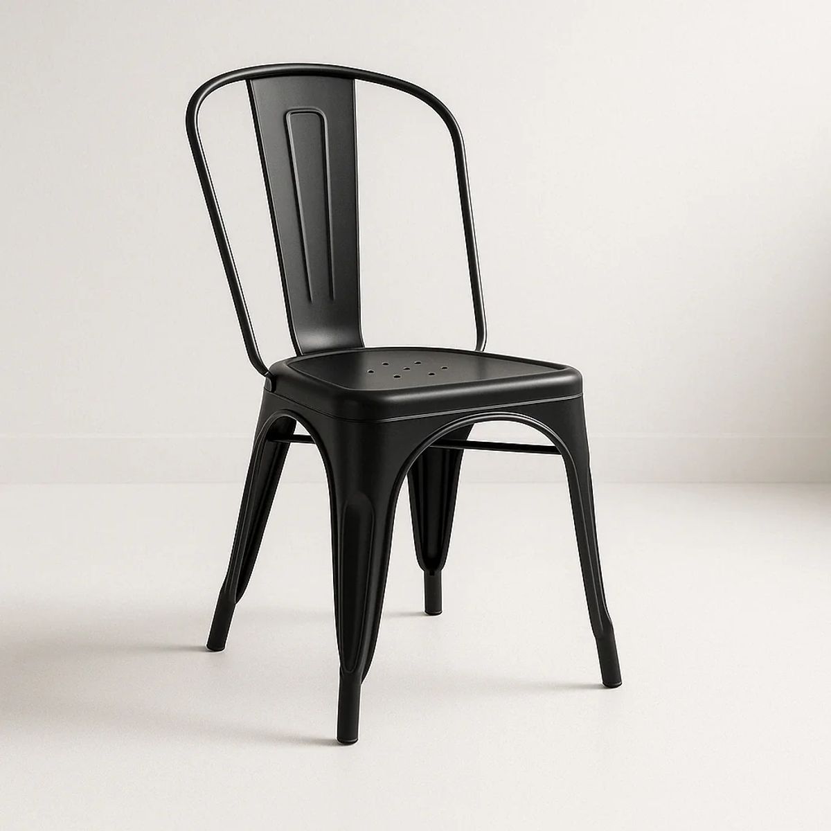 KLIK - Silla Taburete para Bar Comedor, Terraza Exterior Tolix de acero Negro