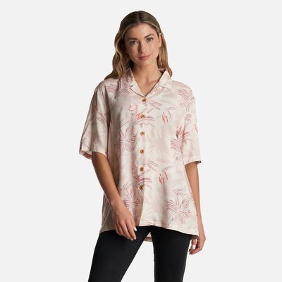 Imagen 2 del producto Camisa Mujer Hibiscus Print Beige