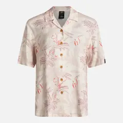 HAKA HONU - Camisa Mujer Hibiscus Print Beige
