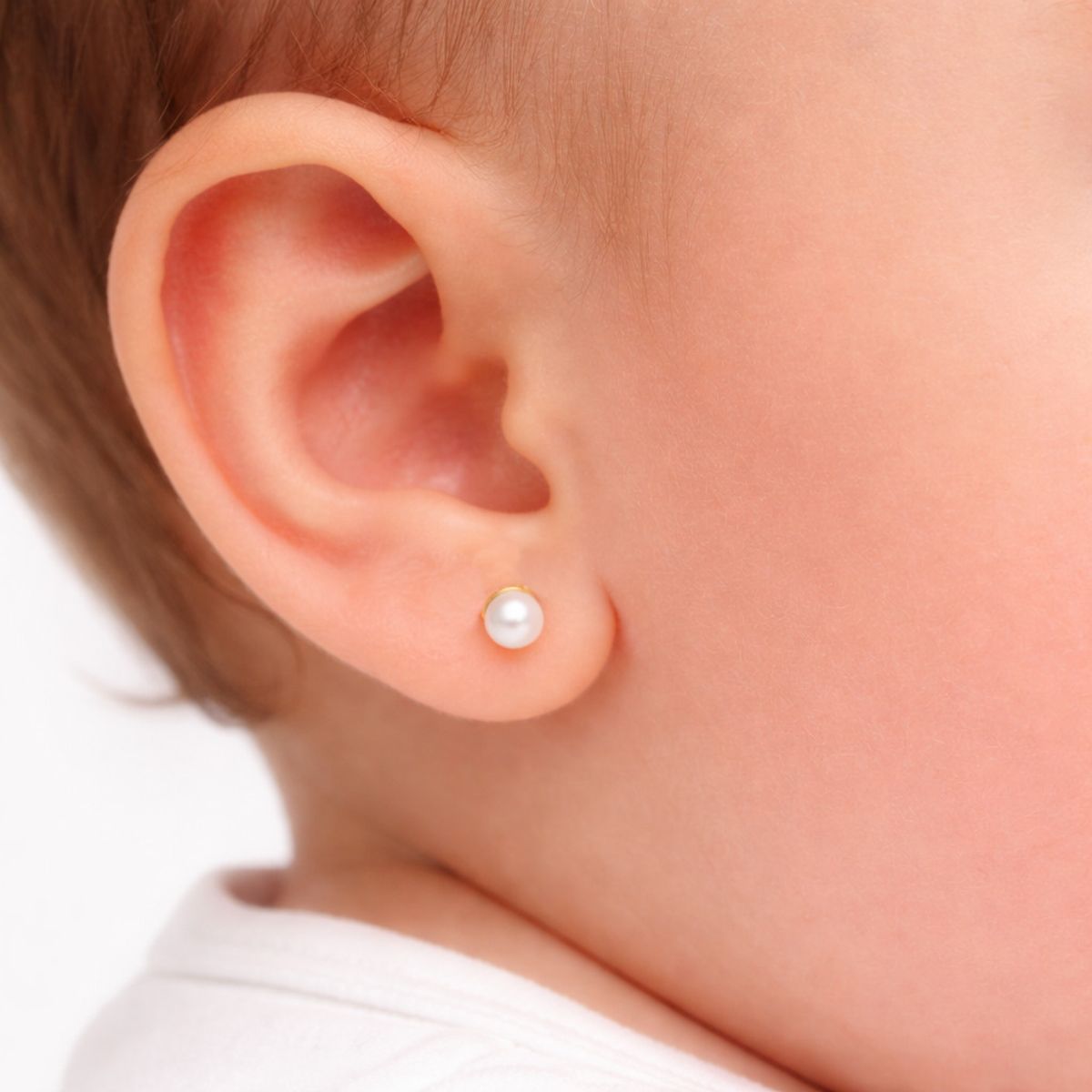 JOYAS MYTOKE - Aros Bebe Oro 18 Kilates Perla Cultivada 3mm Casquilla