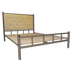 FUTONES Y MUEBLES - Cama 2 Plazas Castaño-Camel