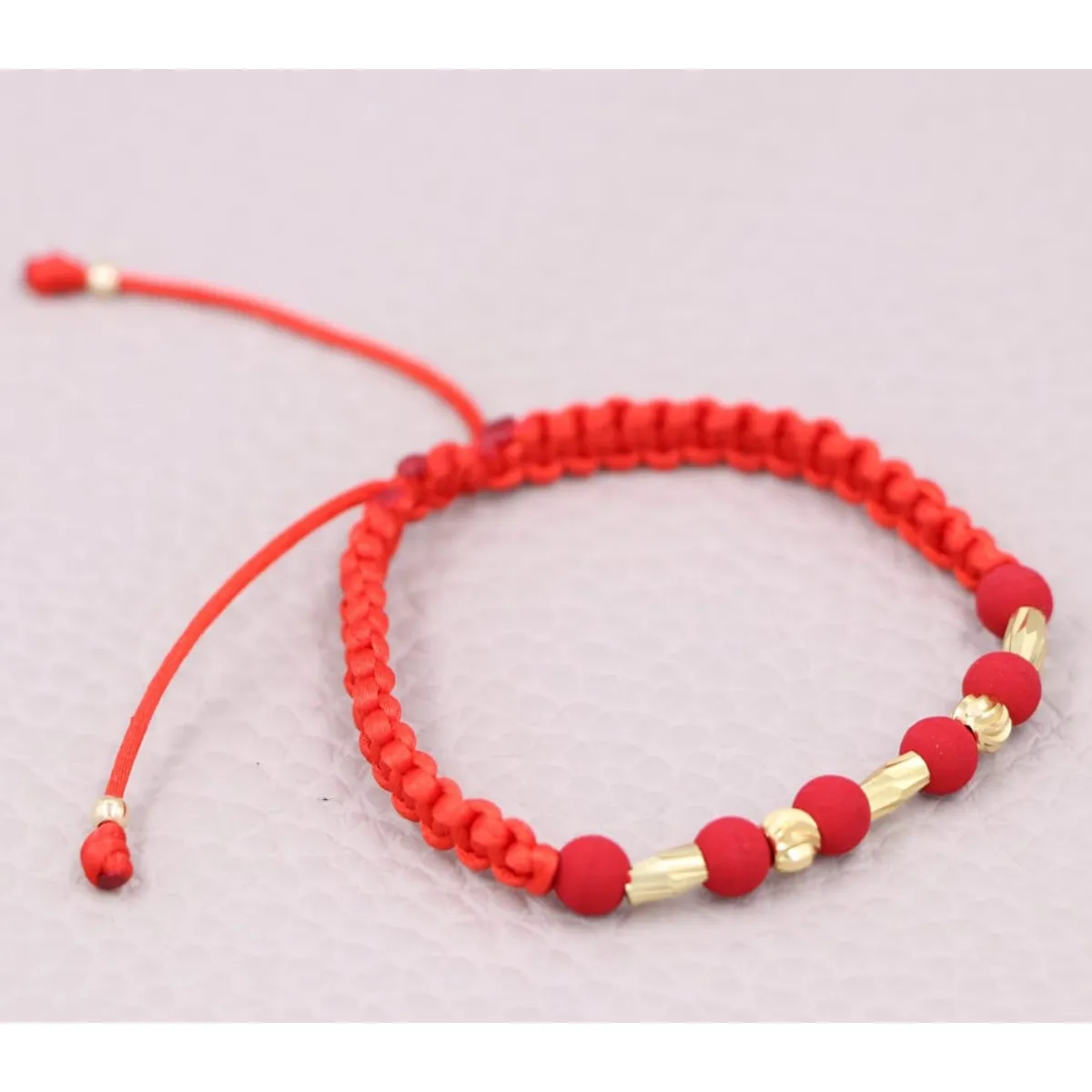 GENERICO - Pulsera  Macramé  Canutillo en oro laminado de 18k