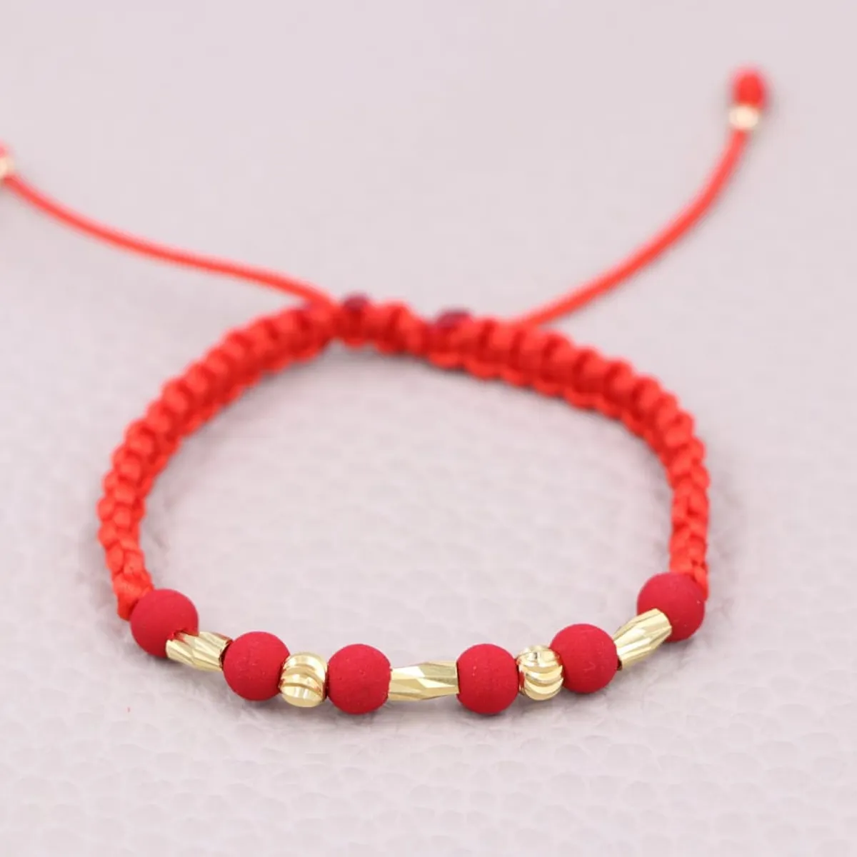GENERICO - Pulsera  Macramé  Canutillo en oro laminado de 18k