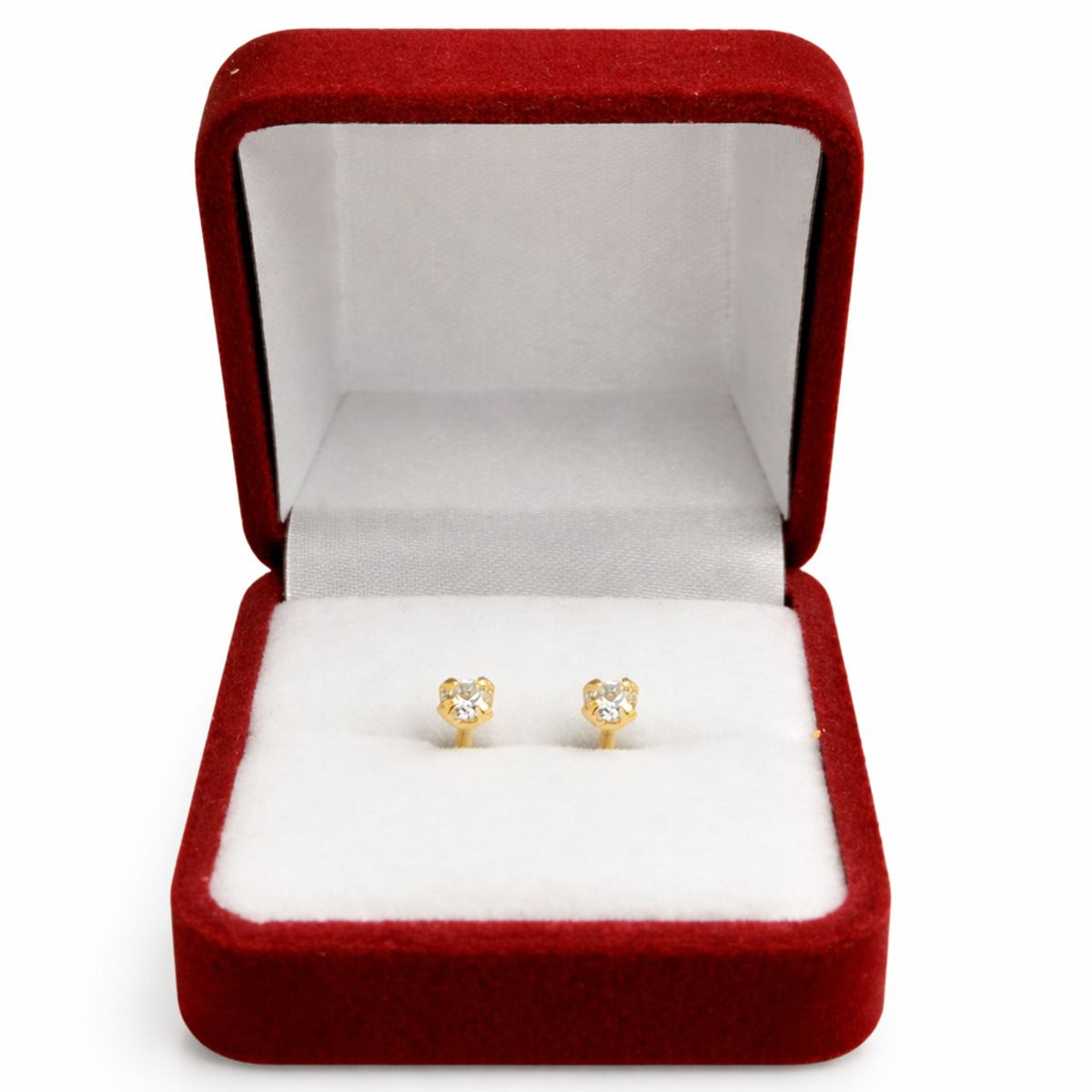 JOYAS MYTOKE - Aros Oro 18 Kilates Piedra Circon Bebe Hija Tornillo Tope
