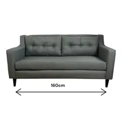 FLOBAL - Sillon Sofa Paris de 3 Cuerpos Tela Gris Repelente a Liquidos
