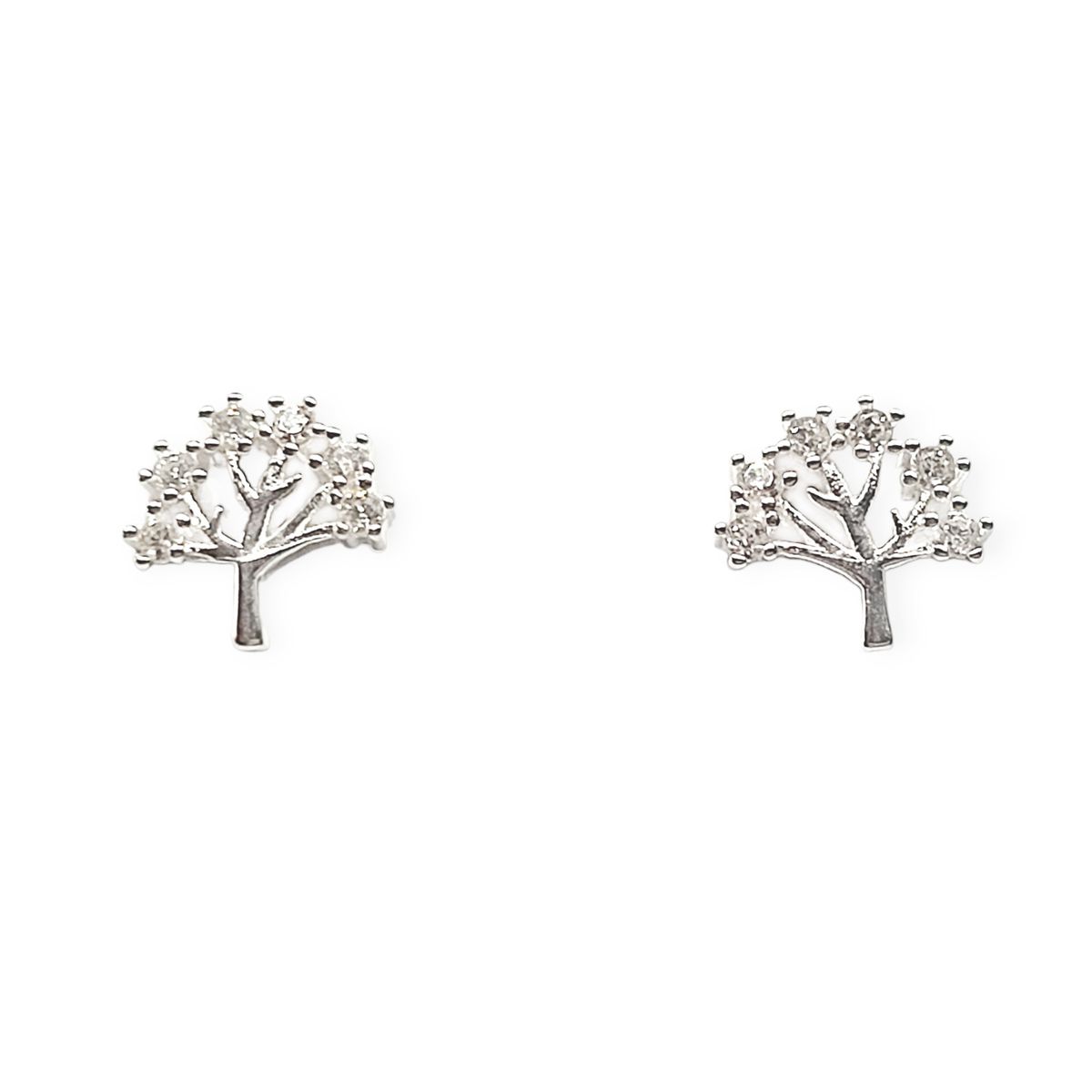 ANDREA COGGIOLA JOYAS - Aros Árbol Circón Ramas Plata Fina 925
