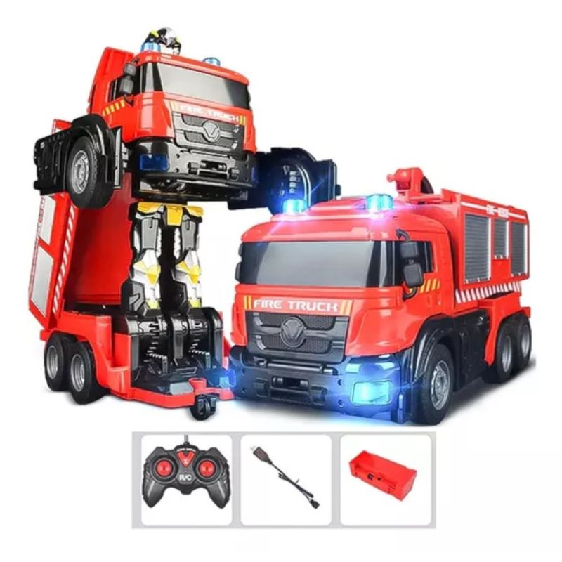 GENERICO - Camion De Bombero A Control RemotoTransformer  Lanza Agua