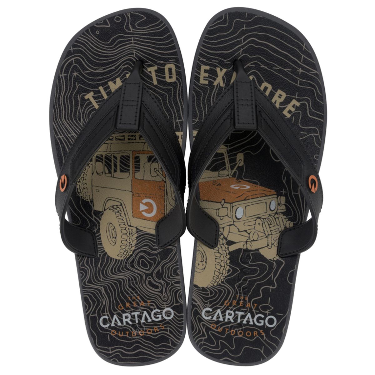 CARTAGO - Sandalia Hombre Negro/Gris Dakar Cartago