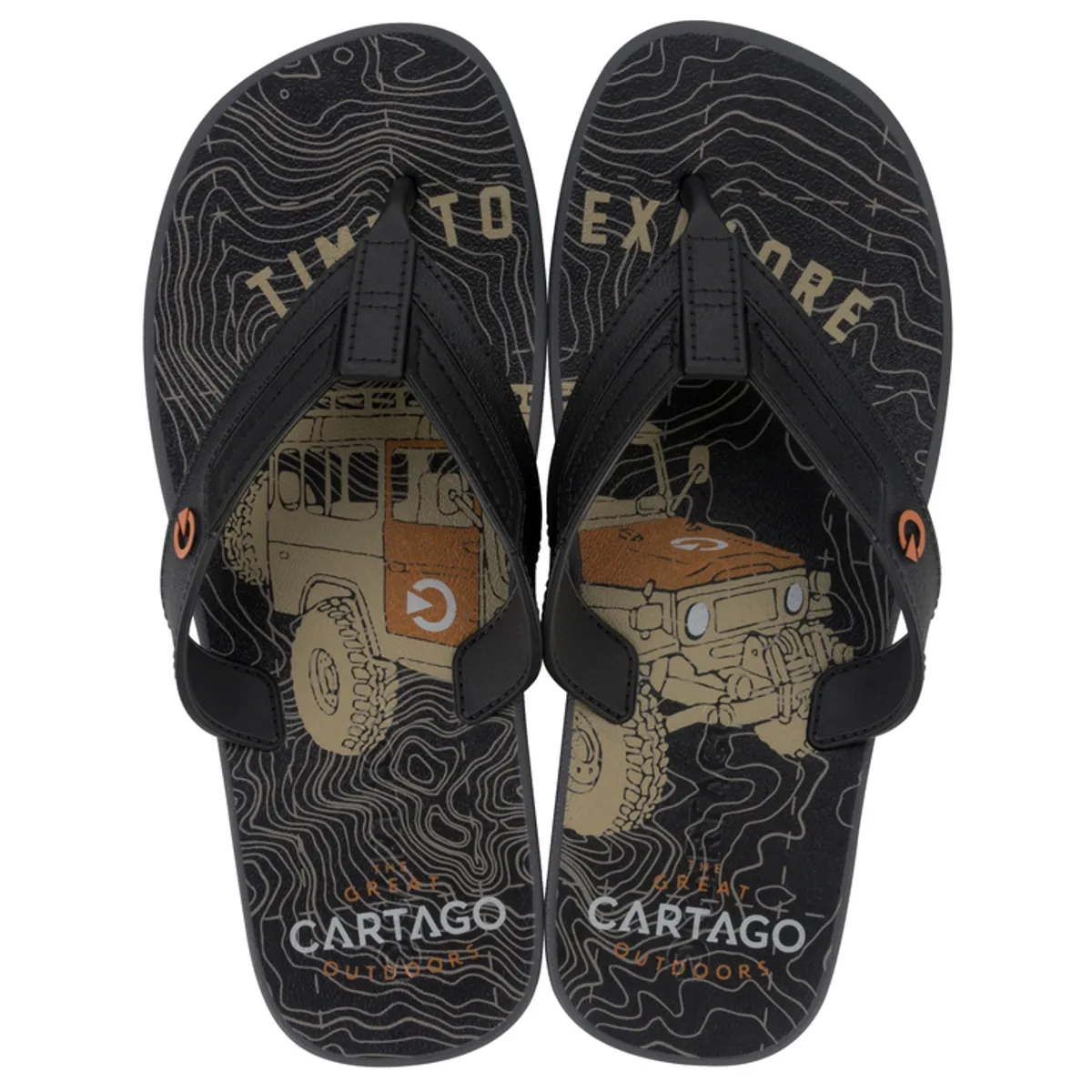 CARTAGO - Sandalia Hombre Negro/Gris Dakar Cartago