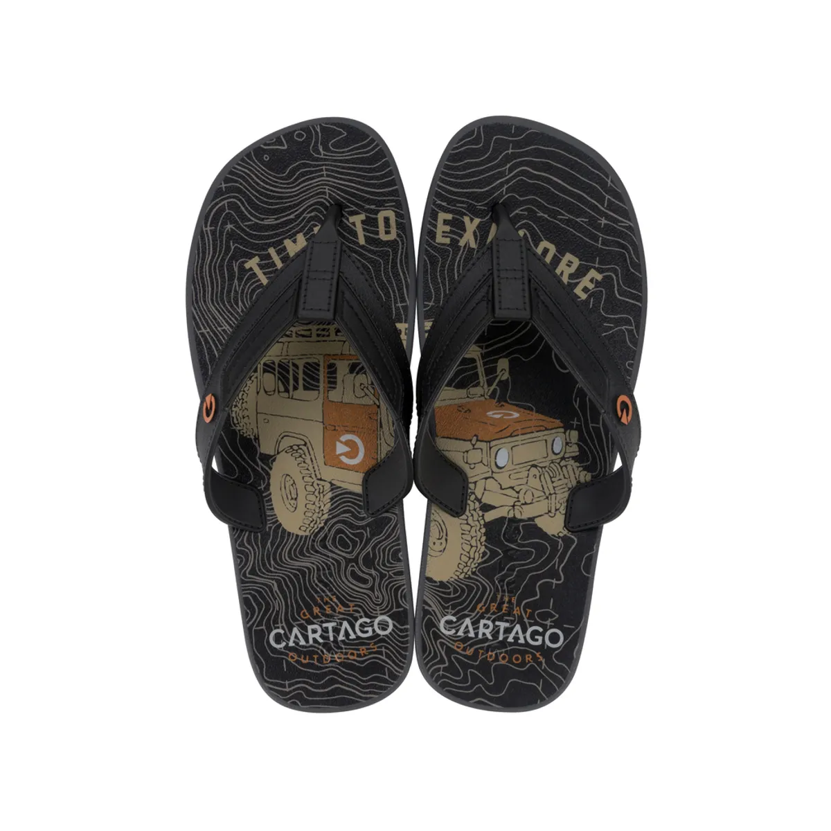 CARTAGO - Sandalia Hombre Negro/Gris Dakar Cartago