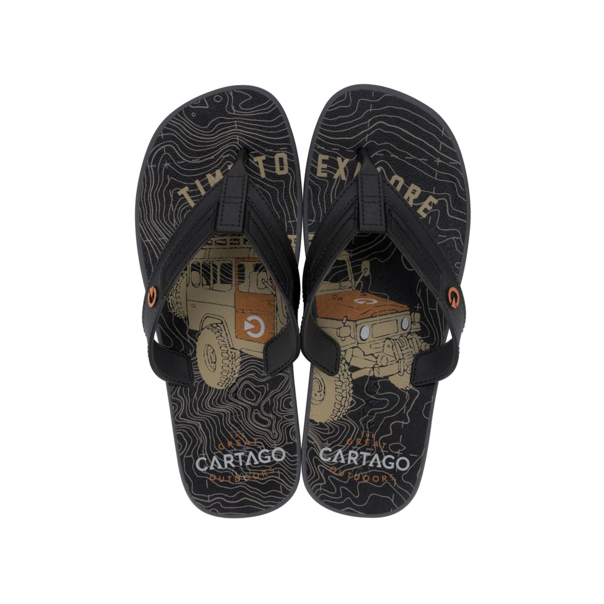 CARTAGO - Sandalia Hombre Negro/Gris Dakar Cartago