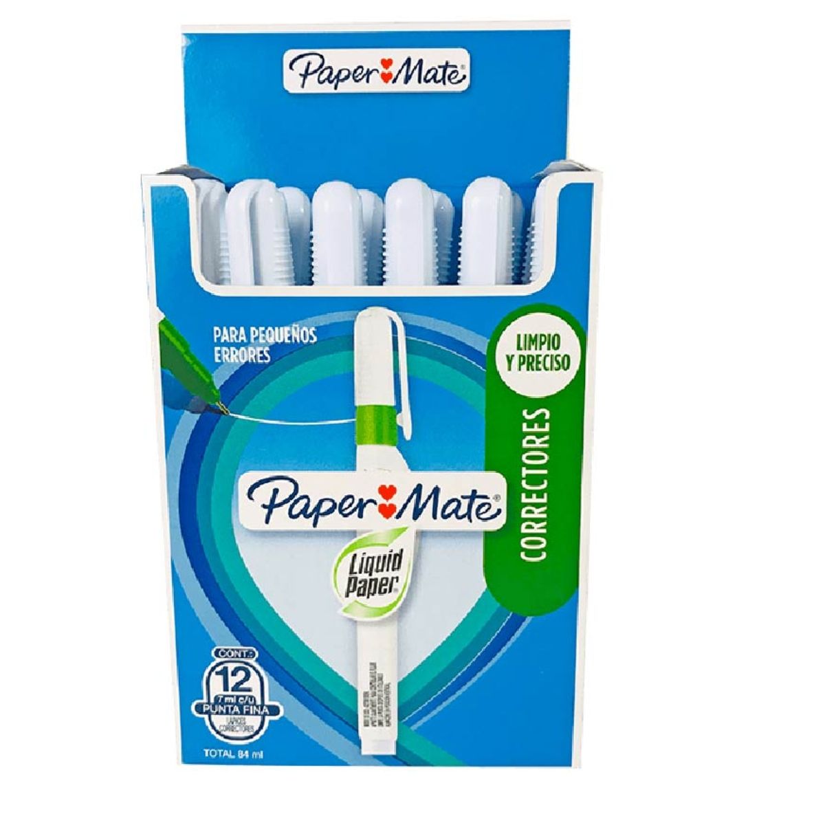 PAPER MATE - Pack 12 Lapices Corrector Punta Metalica 7ML PAPER MATE