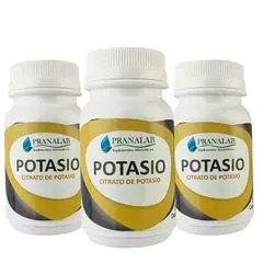 PRANALAB - CITRATO DE POTASIO 500 MG PACK 3 FRASCOS 90 CAPS