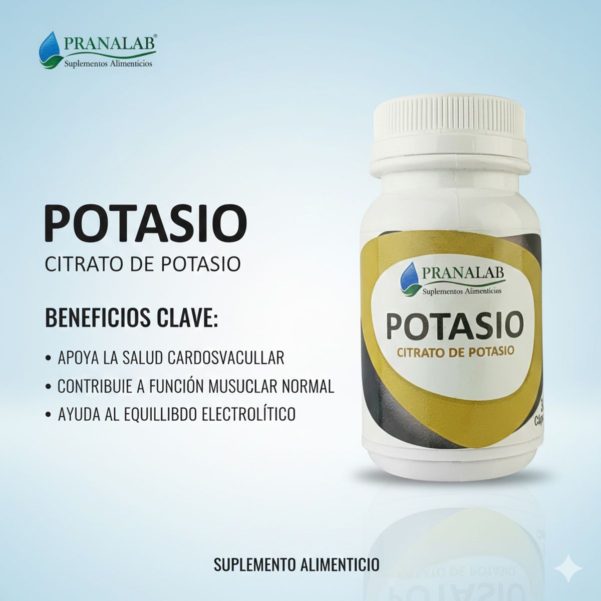 PRANALAB - CITRATO DE POTASIO 500 MG PRANALAB PACK  90 CAPS