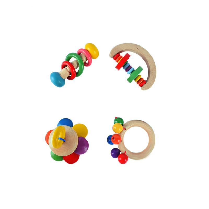 SEIGARD - Set De 4 Sonajeros De Madera SEG2165 Multicolor