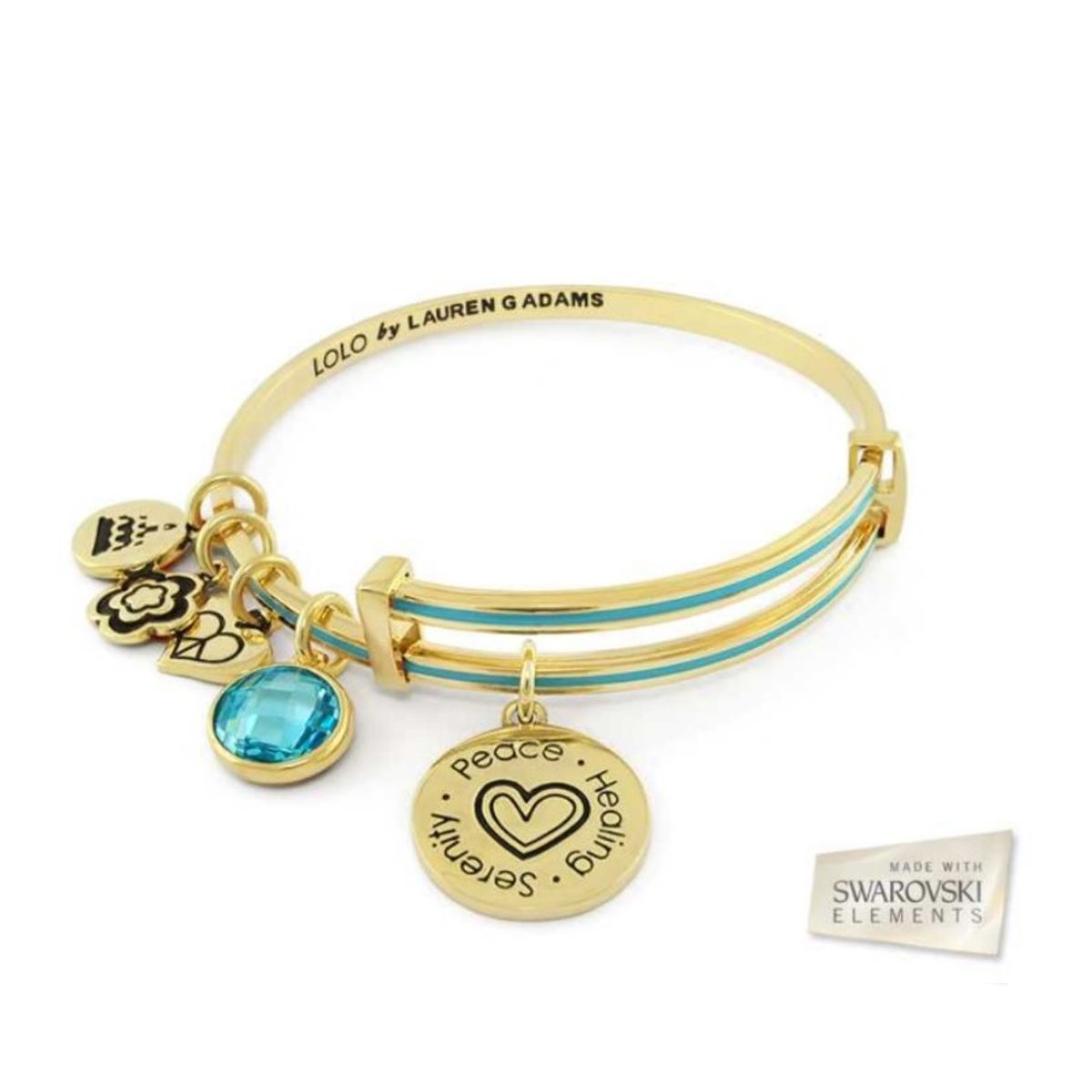 VANE COLLECTION - Pulsera para mujer LOLO ajustable baño de oro esmalte aquama gold