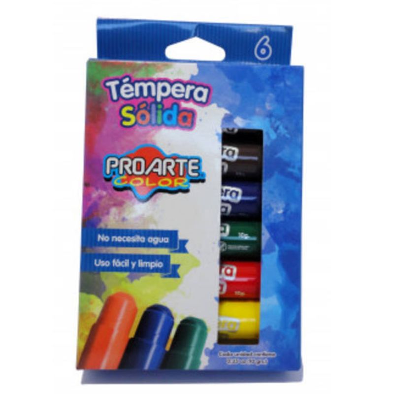 PROARTE - Témpera Sólida Proarte 6 Colores