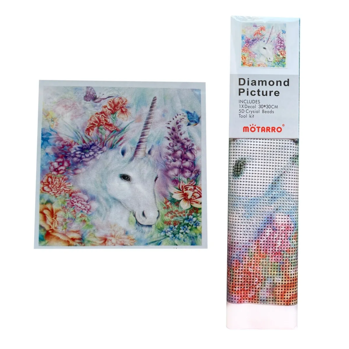 MOTARRO - Pintura con diamantes - Unicornio 30X30