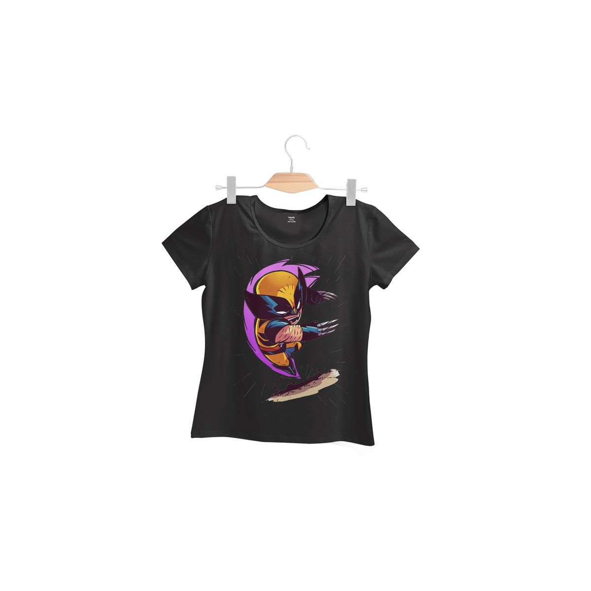 GENERICO - Polera Mujer Chibi Wolverine - Negro