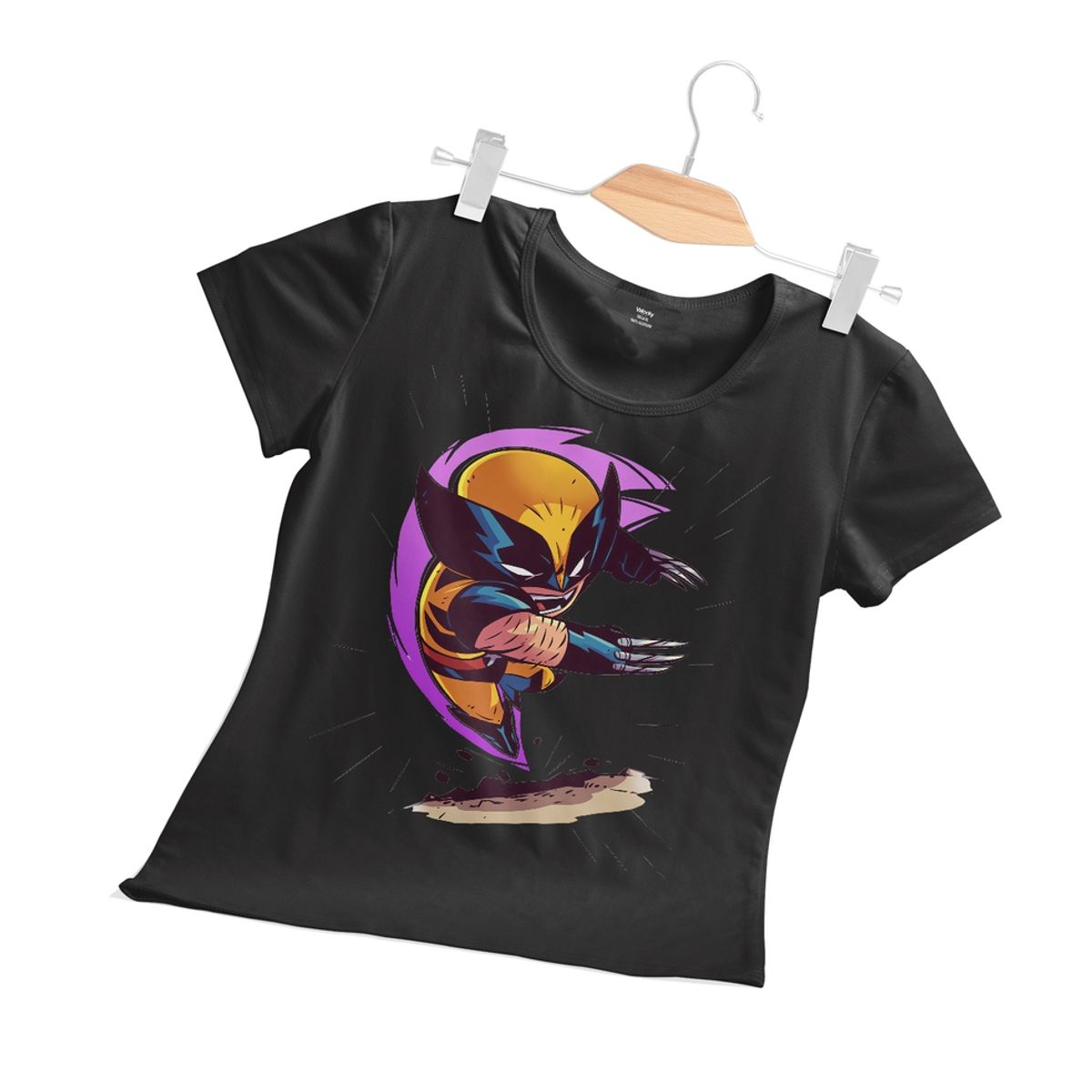 GENERICO - Polera Mujer Chibi Wolverine - Negro