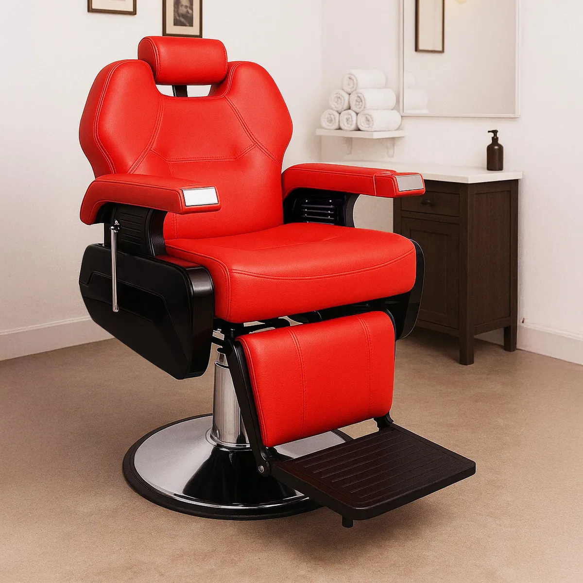 NANOFORT - Sillon Barberia Silla Peluqueria Estetica Aviador XL Reclinable