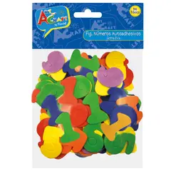 ART AND CRAFT - Set 56 figuras de Goma Eva Adhesiva Números Colores