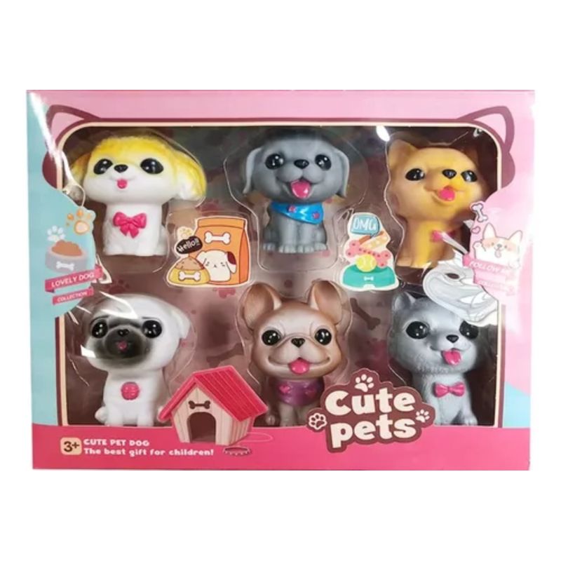 OEM - Set 6 Mini Cachorritos Chillones de Juguete para Niños