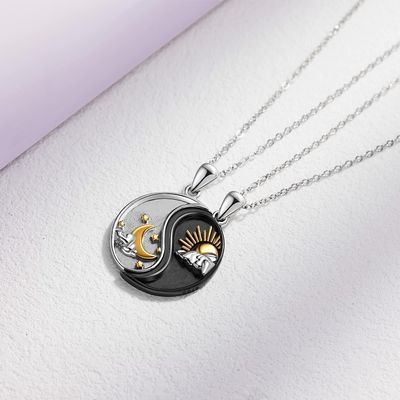 Imagen 2 del producto Collar parejas sol y luna Plata 925