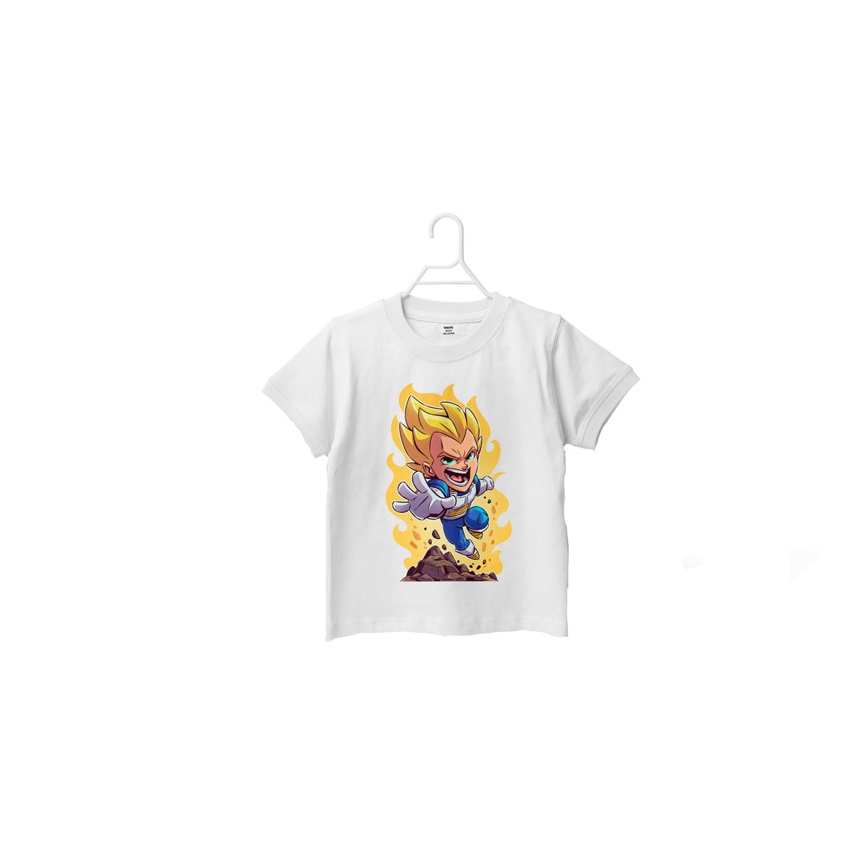 GENERICO - Polera Infantil Chibi Vegeta Ss - Blanco