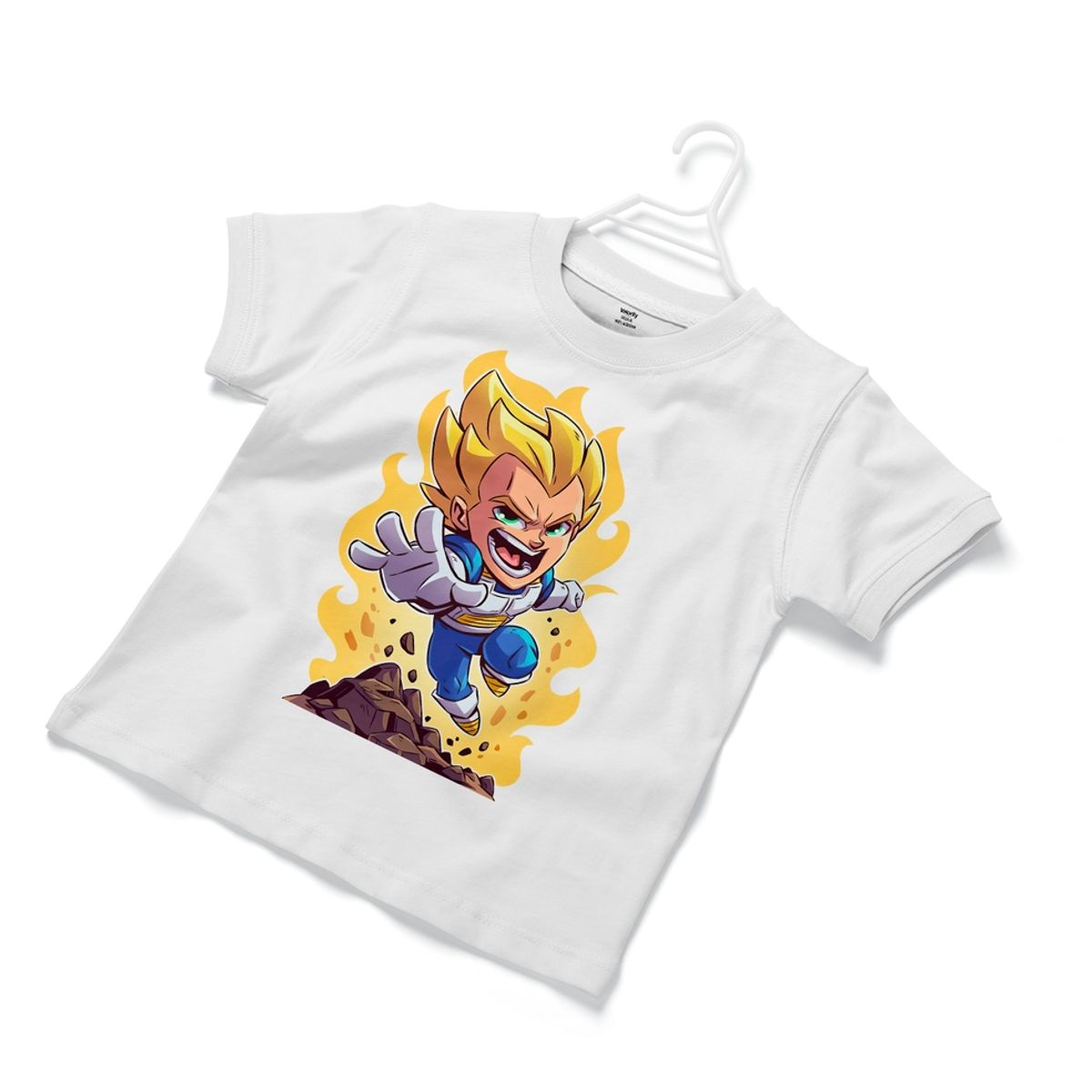 GENERICO - Polera Infantil Chibi Vegeta Ss - Blanco