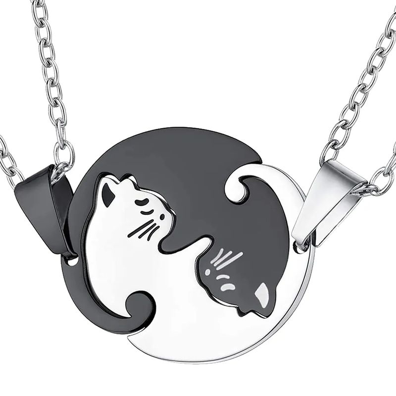 GENERICO - Collar parejas gatos Plata 925